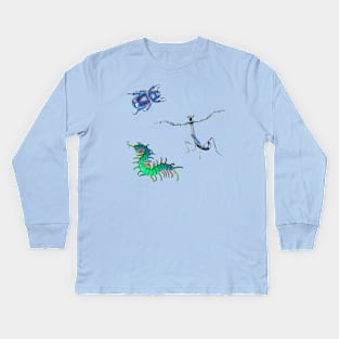 Blue and Green Bugs Mini Pack Kids Long Sleeve T-Shirt